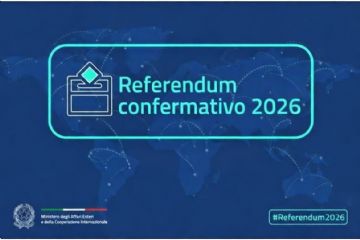 Referendum confermativo 2026. Immagine su sfondo blu e scritte bianche e azzurre.